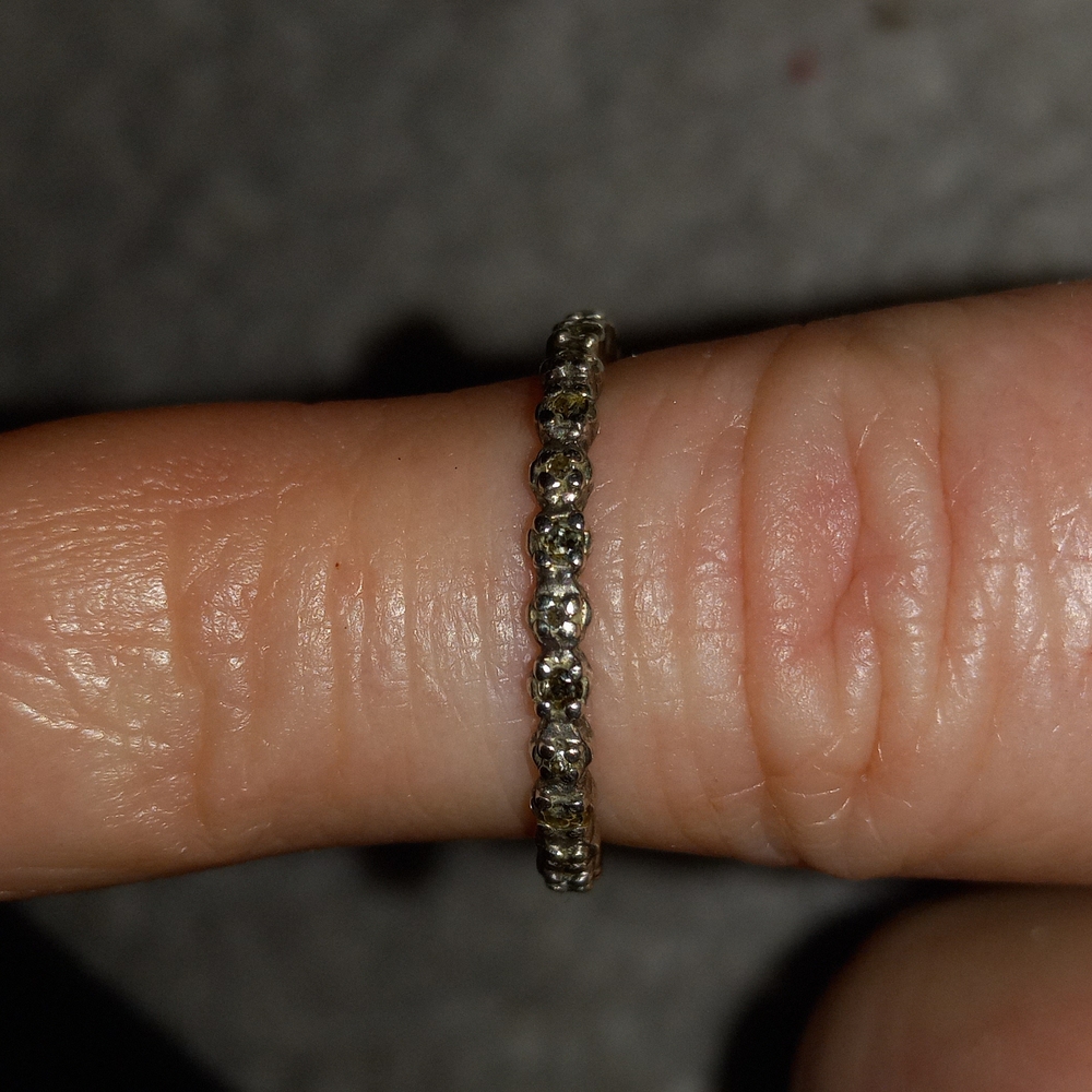 Elegant Amethyst & Diamond Sterling Silver Band Ring